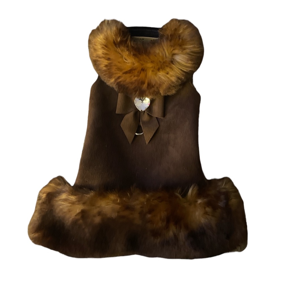 Susan Lanci Size M Brown Ultrasuede Harness Vest